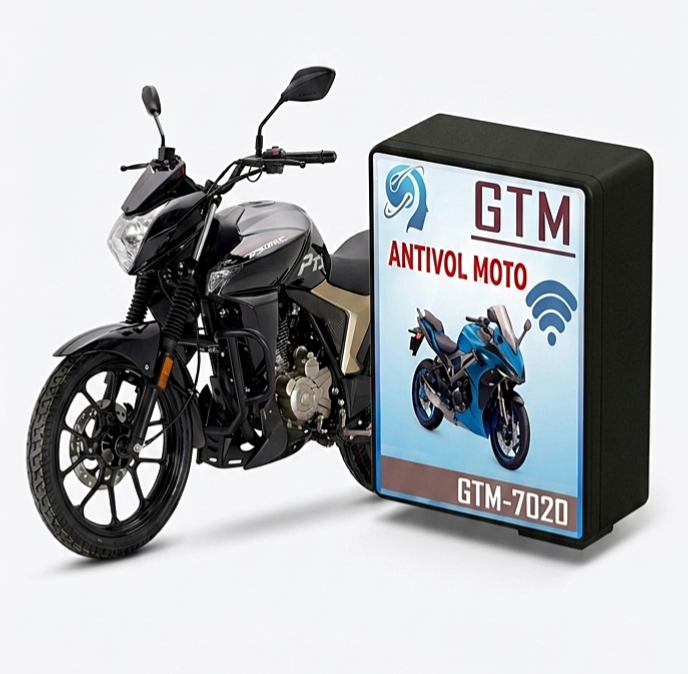 Boîtier antivol GTM-7020 installé sur une moto sportive